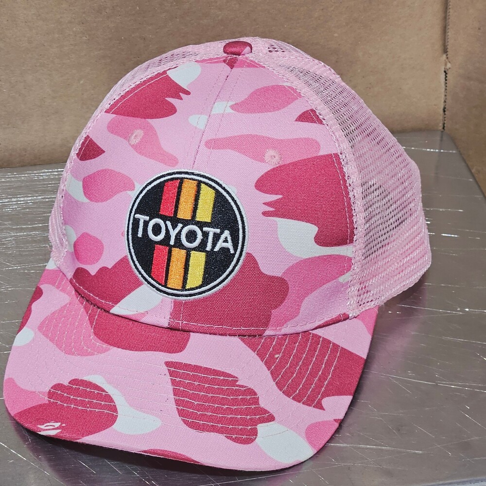 Toyota Trucker Hat Womens One Size Pink Camo Snapback Mesh Patch Adjustable